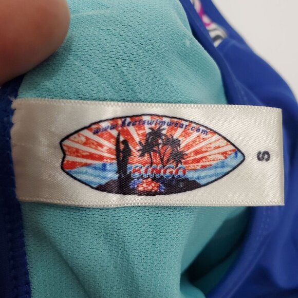 Bingo Surf Women's Blue Southwestern Navajo Print Swim Bikini Bottoms Size S - Picture 4 of 7